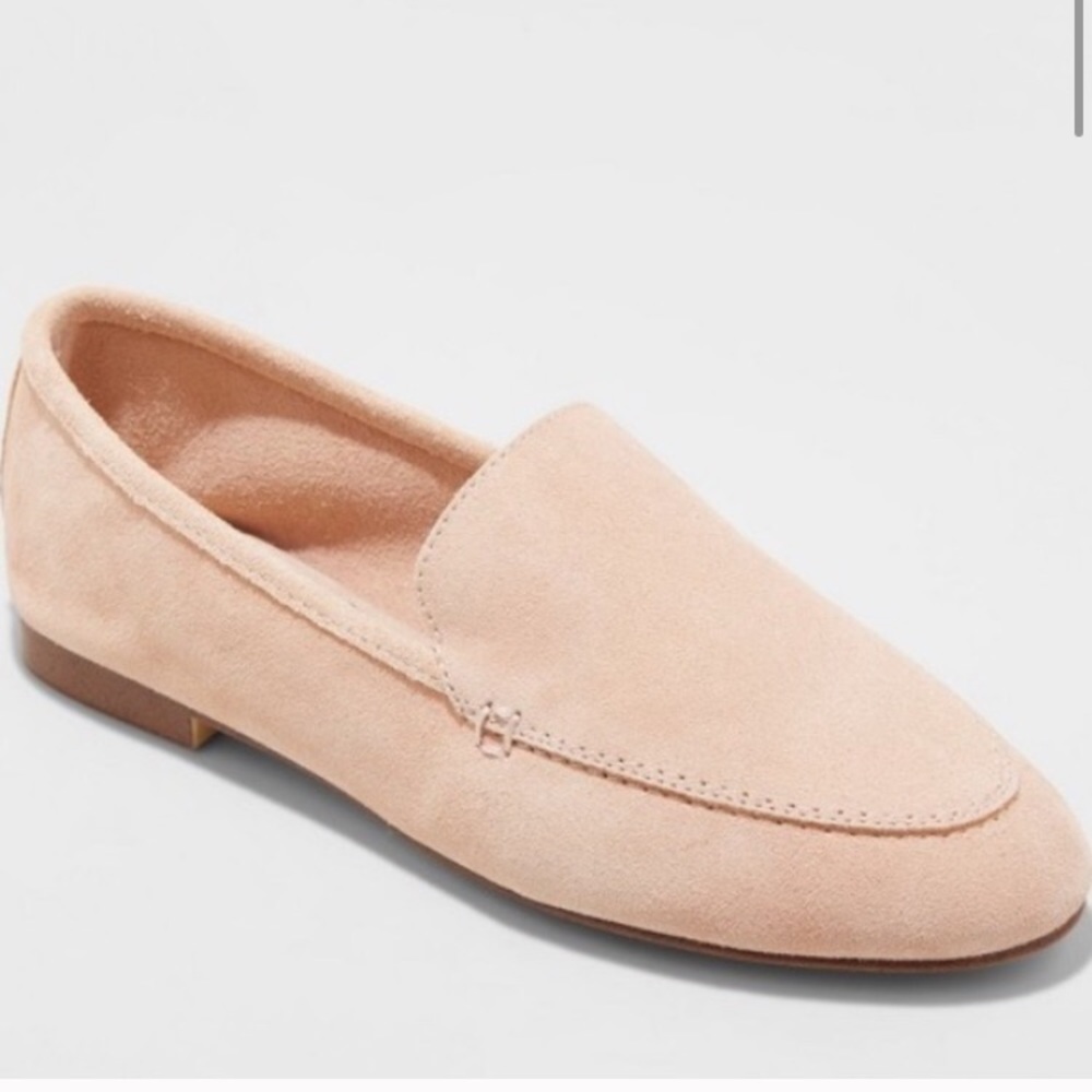 A New Day Genuine suede pink loafers Sz 10 NWT